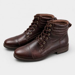 Bota Marrón Oscuro Acordonada Embajador Calzados